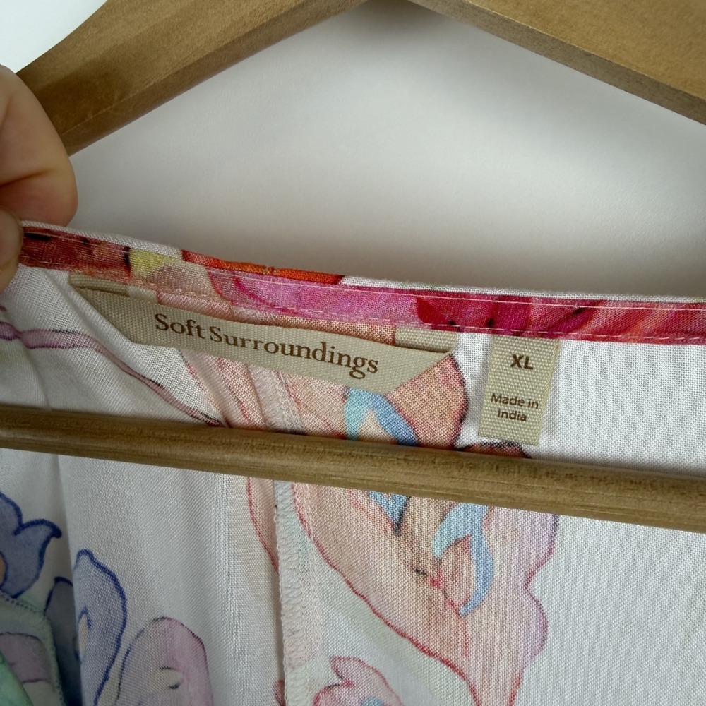 Soft Surroundings Floral Watercolor Flourish Maxi Dress XL Multicolor Flowy - Picture 8 of 12